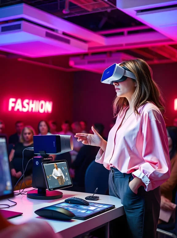 A girl wearing a VR headset